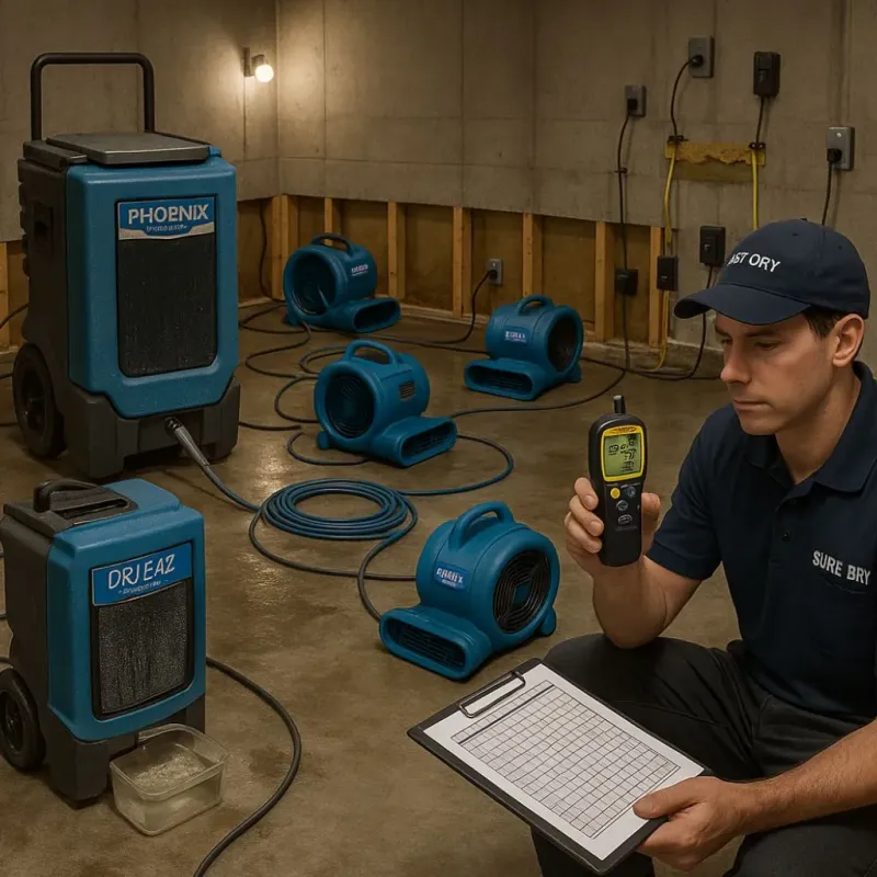 Structural Drying and Dehumidification process in Grottoes, VA